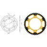 Γρανάζι Τροχού SUPERSPROX/RST-990-47T STEALTH-Χρυσό (JT897) KTM/EXC-F350