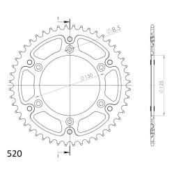 Γρανάζι Τροχού SUPERSPROX/RST-990-49T STEALTH-Μαύρο (JT897) KTM/EXC-F350