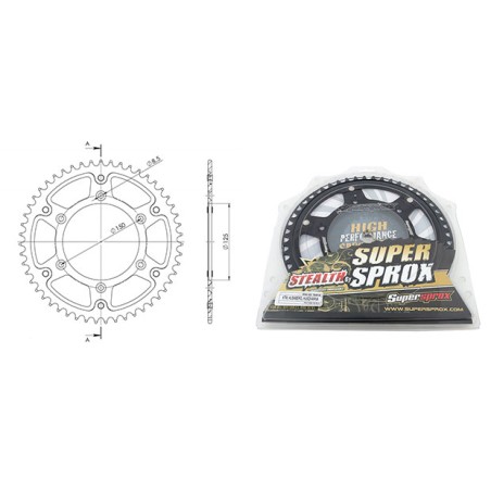 Γρανάζι Τροχού SUPERSPROX/RST-990-50T STEALTH-Μαύρο  (JT897) KTM/EXC-F350