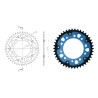 Γρανάζι Τροχού SUPERSPROX/RST-1303/1316-43T 10τρύπες STEALTH-Μπλε CB500X'13-18