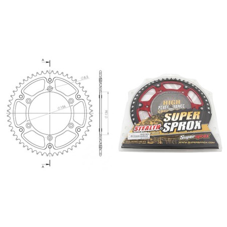 Γρανάζι Τροχού SUPERSPROX/RST-1512-50T STEALTH-Κόκκινο  (JT822) HUSQVARNA ALL