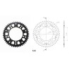Γρανάζι Τροχού SUPERSPROX/RST-1793-45T STEALTH-Μαύρο DL650/1000VSTROM,GSX-R600/750(520),GSF1200/1250BANDIT(520),TRIUMPH/865SCRAM