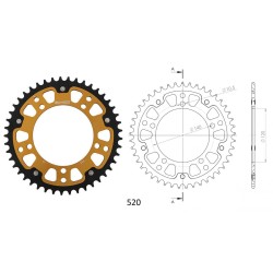 Γρανάζι Τροχού SUPERSPROX/RST-1793-45T STEALTH-Χρυσό DL650/1000VSTROM,GSX-R600/750(520),GSF1200/1250BANDIT(520),TRIUMPH/865SCRAM