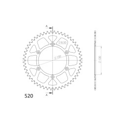 Γρανάζι Τροχού SUPERSPROX/RAL-245-50T  ALUMINIUM-Μπλε ΥΖF250'14-23,YZ250'05-23