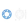 Γρανάζι Τροχού SUPERSPROX/RAL-486-44T  ALUMINIUM-Μπλε MT-03,Z300'16-19