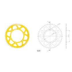 Γρανάζι Τροχού SUPERSPROX/RAL-486-45T  ALUMINIUM-Χρυσό MT-03,Z300'16-19