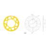 Γρανάζι Τροχού SUPERSPROX/RAL-486-45T  ALUMINIUM-Χρυσό MT-03,Z300'16-19