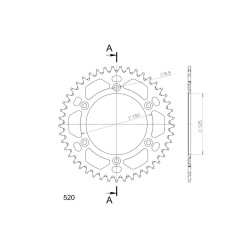 Γρανάζι Τροχού SUPERSPROX/RAL-990-45T ALUMINIUM-Μαύρο (JT897) KTM/EXC-F350-450'12-23