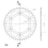 Γρανάζι Τροχού SUPERSPROX/RAL-990-45T  ALUMINIUM-Πορτοκαλί KTM/EXC125-250-300'12-17