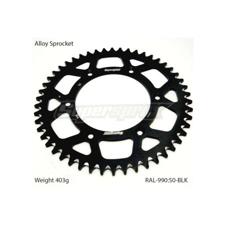 Γρανάζι Τροχού SUPERSPROX/RAL-990-50T  ALUMINIUM-Μαύρο KTM/EXC125-250-300'12-17