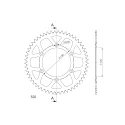 Γρανάζι Τροχού SUPERSPROX/RAL-990-53T ALUMINIUM-Πορτοκαλί (JT897) KTM/EXC-F350-450'12-23