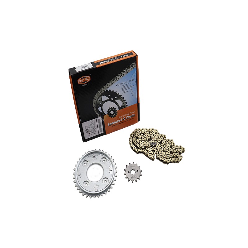 KETOZ Αλυσίδα-Γρανάζια Κιτ 14/36 Χρυσή 420H X 108L SUPRA-X125I HELMIN