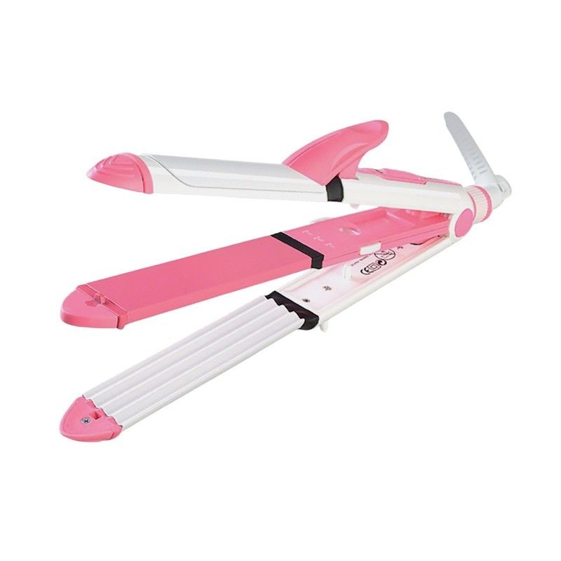 Ισιωτική μαλλιών - 3in1 - KM-1213 - Multistyler - Kemei - Pink/White