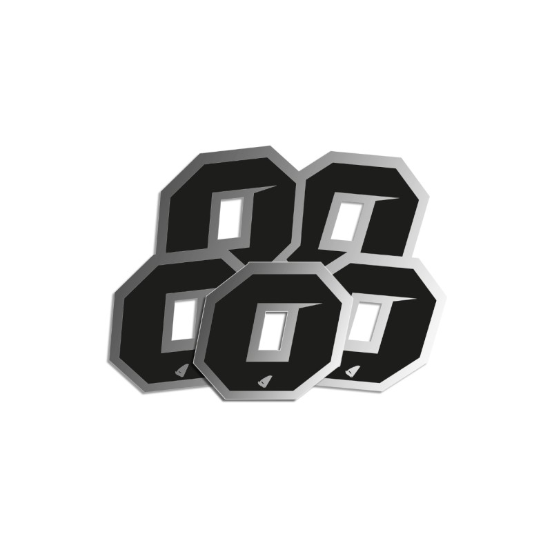Αυτοκόλλητα UFO AD02481KS0 H.10 RACING ΝO. 0  Μαύρα Ασημί