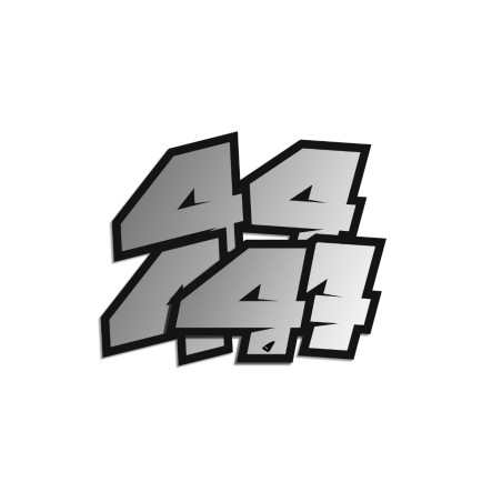 Αυτοκόλλητα UFO AD02481S4 H.10 RACING ΝO. 4  Ασημί
