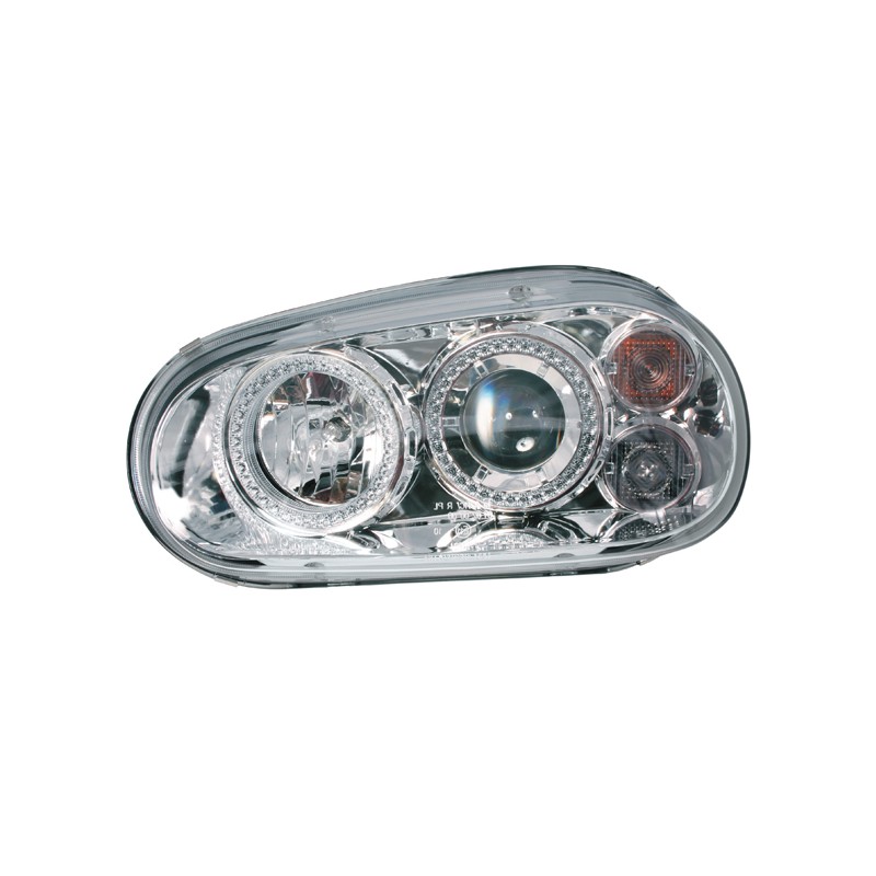 Φανάρια Μπροστινά Angel Eyes VW GOLF 4 1998+ - Χρωμίου