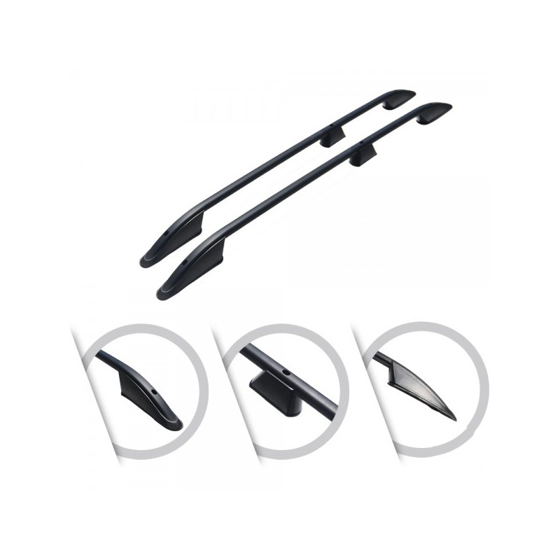 ΜΠΑΡΕΣ ΟΡΟΦΗΣ ΓΙΑ RENAULT KANGOO 1996-2007 ΠΑΡΑΛΛΗΛΕΣ L1 ΑΛΟΥΜΙΝΙΟΥ ΜΑΥΡΕΣ ΟMTEC - 2 TEM.