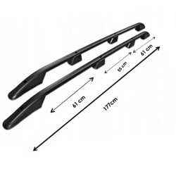 ΜΠΑΡΕΣ ΟΡΟΦΗΣ ΓΙΑ FORD TRANSIT CONNECT / TOURNEO CONNECT / VW CADDY 2021+  ΠΑΡΑΛΛΗΛΕΣ L1 ΑΛΟΥΜΙΝΙΟΥ ΜΑΥΡΕΣ ΟMTEC - 2 TEMΑΧΙΑ
