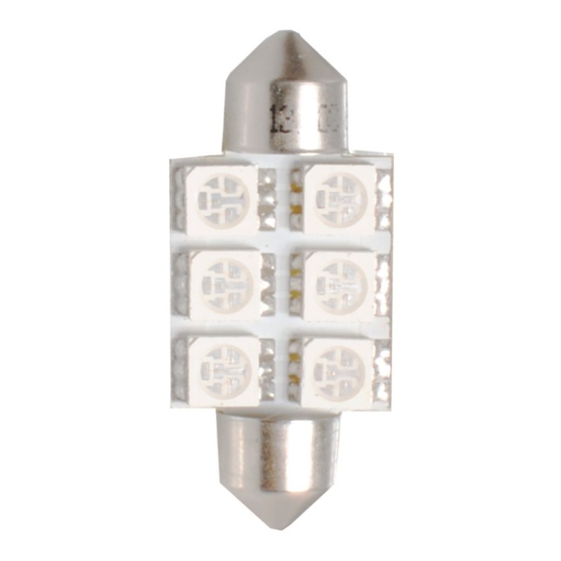 ΛΑΜΠΑΚΙΑ ΠΛΑΦΟΝΙΕΡΑΣ C5W/C10W 12V 1,44W SV8,5 36mm PREMIUM LED 6xSMD5050 ΜΠΛΕ M-TECH - 1 ΤΕΜ.