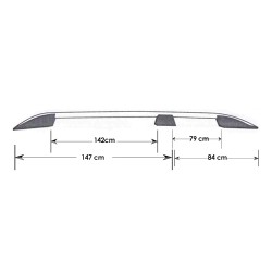 ΜΠΑΡΕΣ ΟΡΟΦΗΣ ΓΙΑ OPEL VIVARO 2014-2019 / RENAULT TRAFIC 2014-2019 / TALENTO ΠΑΡΑΛΛΗΛΕΣ ΑΛΟΥΜΙΝΙΟΥ ΜΑΥΡΕΣ SOLID L1 OMTEC - 2 TEM