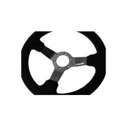 ΤΙΜΟΝΙ ΤΡΙΑΚΤΙΝΟ 320 mm/ΠΑΧΟΣ 104 mm/BΑΘΟΣ 47 mm ΜΑΥΡΟ ΣΟΥΕΤ ΜΕ ΚΙΤΡΙΝΗ ΡΙΓΑ SIMONI RACING - 1 TEM.