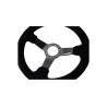 ΤΙΜΟΝΙ ΤΡΙΑΚΤΙΝΟ 320 mm/ΠΑΧΟΣ 104 mm/BΑΘΟΣ 47 mm ΜΑΥΡΟ ΣΟΥΕΤ ΜΕ ΚΙΤΡΙΝΗ ΡΙΓΑ SIMONI RACING - 1 TEM.