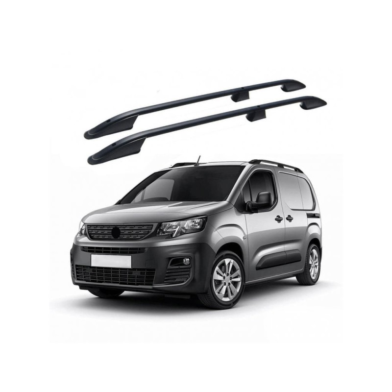 ΜΠΑΡΕΣ ΟΡΟΦΗΣ ΓΙΑ  OPEL COMBO / PEUGEOT PARTNER / RIFTER 2019+ ΠΑΡΑΛΛΗΛΕΣ ΑΛΟΥΜΙΝΙΟΥ L1 ΜΑΥΡΕΣ ΟMTEC - 2 TEM.