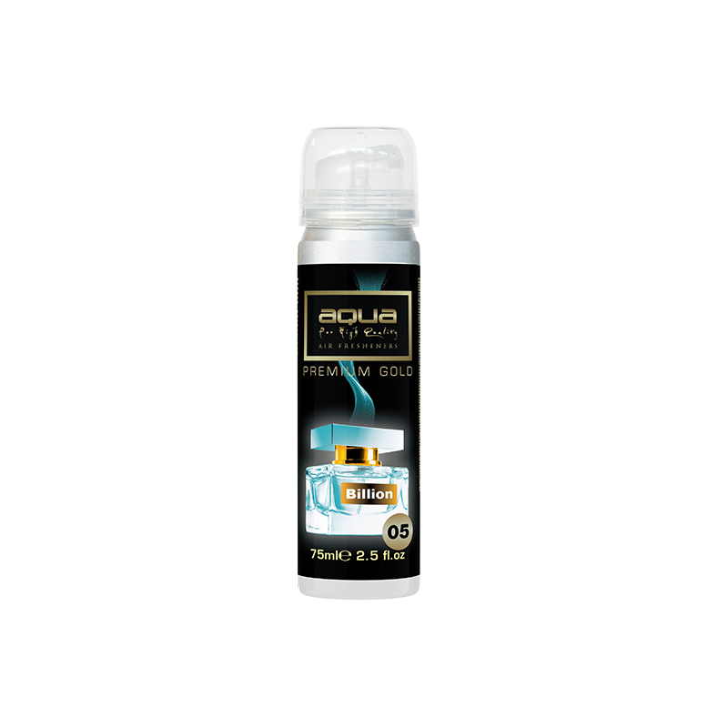 Aqua - ΑΡΩΜΑΤΙΚΟ ΑΥΤΟΚΙΝΗΤΟΥ ΣΕ ΣΠΡΕΙ (SPRAY) ΜΕ ΑΡΩΜΑ BILLION PREMIUM GOLD SERIES 75ml AQUA - 1 TEM. (10-782/AQ)