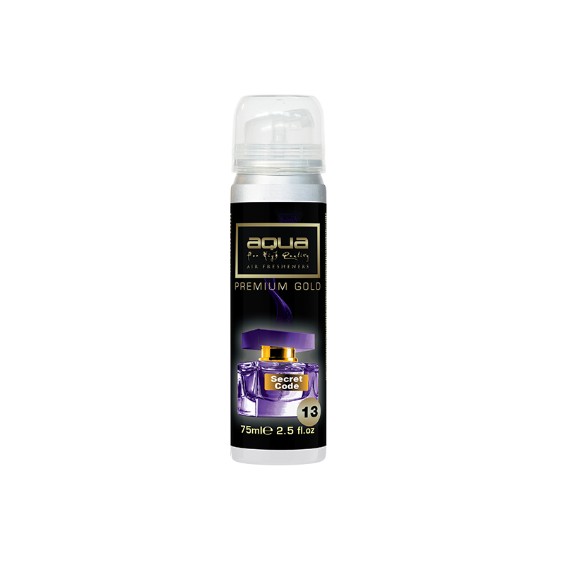 Aqua - ΑΡΩΜΑΤΙΚΟ ΑΥΤΟΚΙΝΗΤΟΥ ΣΕ ΣΠΡΕΙ (SPRAY) ΜΕ ΑΡΩΜΑ SECRET CODE PREMIUM GOLD SERIES 75ml AQUA - 1 TEM. (10-807/AQ)