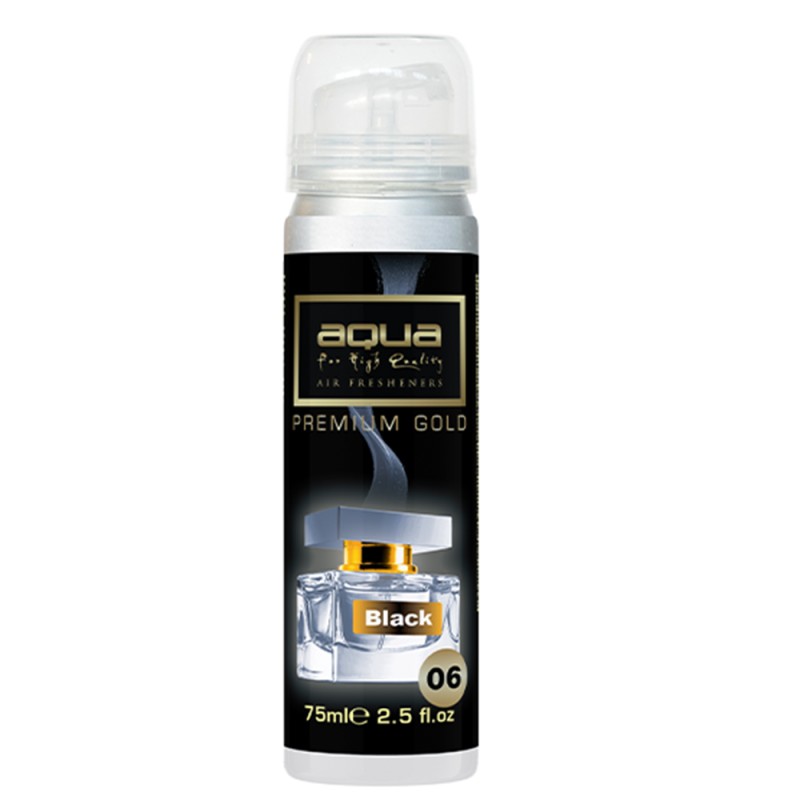 Aqua - ΑΡΩΜΑΤΙΚΟ ΑΥΤΟΚΙΝΗΤΟΥ ΣΕ ΣΠΡΕΙ (SPRAY) ΜΕ ΑΡΩΜΑ BLACK PREMIUM GOLD SERIES 75ml AQUA - 1 TEM. (10-783/AQ)