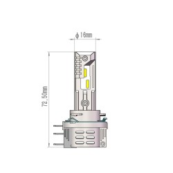 ΛΑΜΠΑ LED H15 12V IP65 6.000K 4.600lm LED SET PRO SMART SERIES M-TECH - 2 ΤΕΜ.
