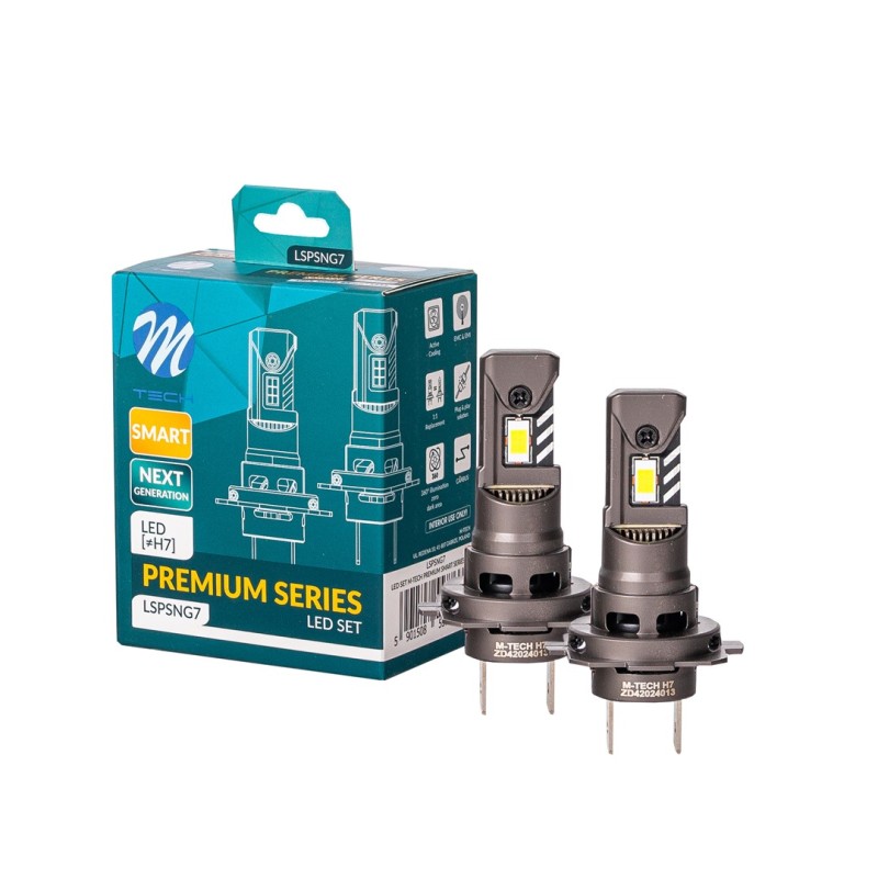 M-Tech - Λάμπες LED H7 τάση λειτουργίας 12V απόδοσης 35W 6.000K 4.000lm CANBUS CSP3570 Premium Smart Series κάλυψη 360 μοιρών γι