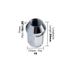 Simoni Racing - ΠΑΞΙΜΑΔΙ ΚΩΝΙΚΟ 12x1,25 (34mm) (19) 10ΤΕΜ.