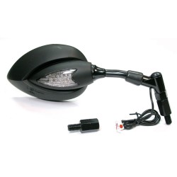Καθρέφτης Δεξιός  με Αντάπτορα/LED Μαύρος UNIVERSAL