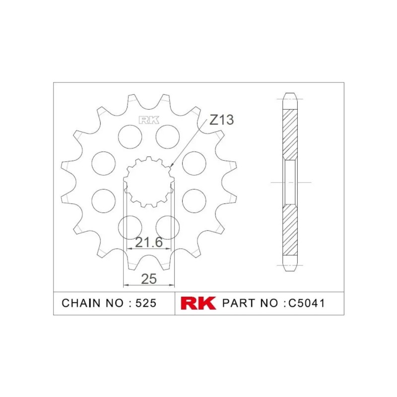Γρανάζι Κίνησης RK C5041-15ZZ5 (JTF520.15RB) Με Αντιθορ.Λάστιχο DL650V-STROM'04-24