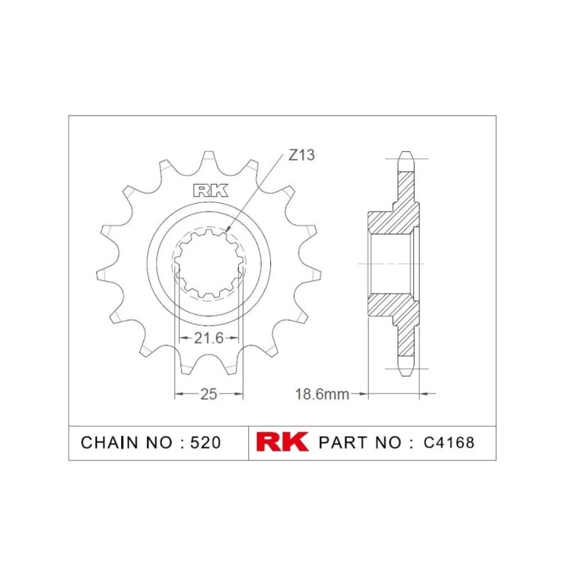 Γρανάζι Κίνησης RK C4168-15ZZ5 (JTF1538.15RB) Με Αντιθορ.Λάστιχο Z750'04-12,Z800'13-16