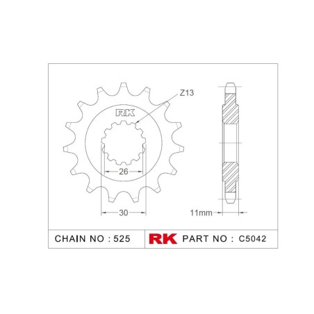 Γρανάζι Κίνησης RK C5042-15ZZ5 (JTF1591.15RB) Με Αντιθορ.Λάστιχο XTZ690/700TENERE'20-24