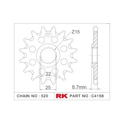 Γρανάζι Κίνησης RK C4158-14ZZ5 (JTF1901.14RB) Με Αντιθορ.Λάστιχο KTM250EXC'00-24,EXC-F350/450'18-24,HUSQVARNA250/350FC'17-24