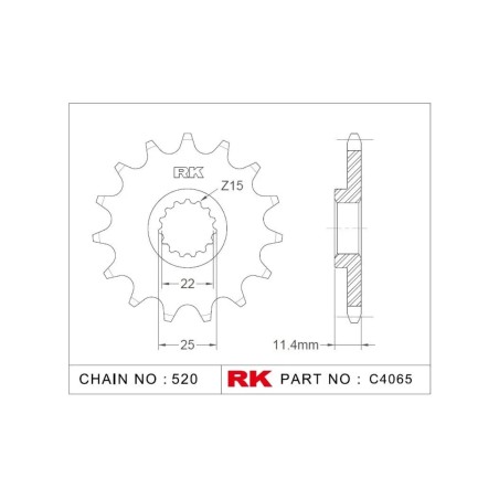 Γρανάζι Κίνησης RK C4065-15ZZ5 (JTF1902.15RB) Με Αντιθορ.Λάστιχο KTM690ENDURO'08-24,HUSQVARNA 701 ENDURO'17-24