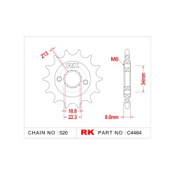 Γρανάζι Κίνησης RK C4464-15ZZ5 (JTF1908.15RB) Με Αντιθορ.Λάστιχο KTM390DUKE'13-23,KTM390ADVENTURE'20-24