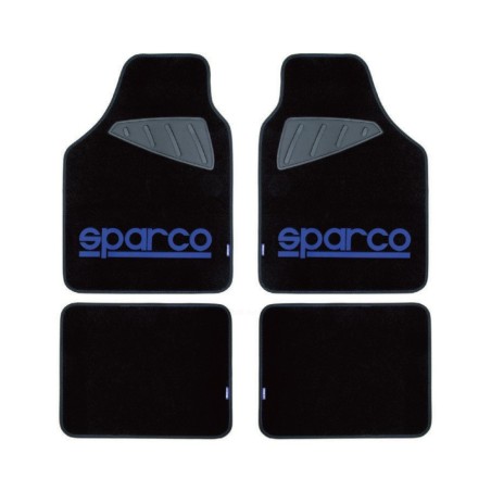 Μοκέτα Μαύρη με Μπλε logo 4τμχ Sparco