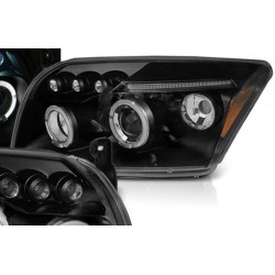 Φανάρια εμπρός για Dodge Caliber (2006-2012) - μαύρα , με λάμπες (Η1) - σετ 2τμχ.