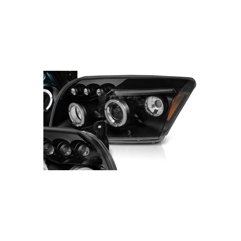 Φανάρια εμπρός για Dodge Caliber (2006-2012) - μαύρα , με λάμπες (Η1) - σετ 2τμχ.