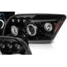 Φανάρια εμπρός για Dodge Caliber (2006-2012) - μαύρα , με λάμπες (Η1) - σετ 2τμχ.