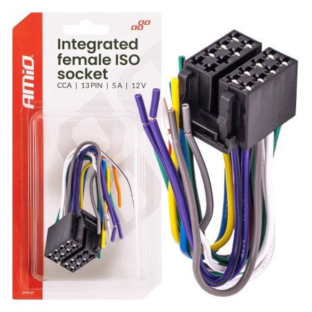 Amio - Φίσσα ISO 13 Pin Θηλυκή 12V έως 5A – CCA, Για Ηλεκτρικές Εγκαταστάσεις Οχημάτων - 1 τεμ. (04441/AM)