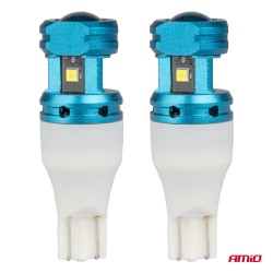 Amio - Λάμπες LED CANBUS T15 (W16W) 4SMD 1860XS Λευκή 6000K 12V/24V για Φώτα Όπισθεν, Πινακίδας & Χώρου Αποσκευών - 2τεμ. (04251