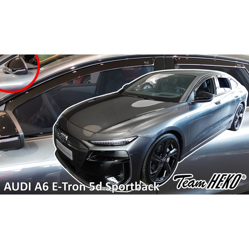 Heko - Ανεμοθραύστες για Audi A6 E-Tron 5 Doors Sportback (έκδοση με καθρέπτες) 2024+ Σετ Αυτοκινήτου Απο Εύκαμπτο Φιμέ Πλαστικό