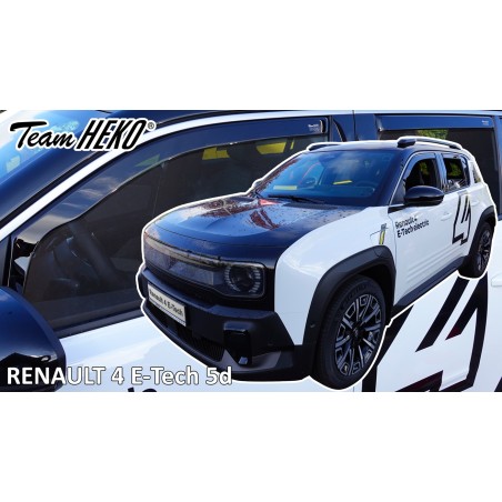 Heko - Ανεμοθραύστες για Renault 4 E-Tech Electric 5 Doors 2025+ ΣΕΤ ΑΝΕΜΟΘΡΑΥΣΤΕΣ (4ΤΕΜ) Σετ Αυτοκινήτου Απο Εύκαμπτο Φιμέ Πλασ