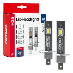 Amio - Λαμπτήρες LED Φώτων Εμπρός τύπου H1 βάση P14.5s τάση λειτουργίας 12V απόδοσης 20W (2920lm) Series H25 CANBUS 6000K για Επ