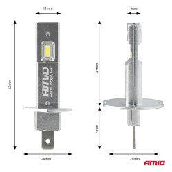 Amio - Λαμπτήρες LED Φώτων Εμπρός τύπου H1 βάση P14.5s τάση λειτουργίας 12V απόδοσης 20W (2920lm) Series H25 CANBUS 6000K για Επ